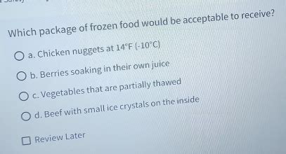 Which Package of Frozen Food Would Be Acceptable to Receive: A Detailed Discussion